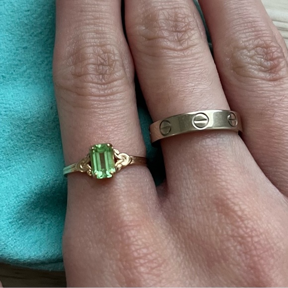 Catbird Jewelry - 10K YG Green Prasiolite Solitaire Ring in 10k Yellow Gold .50ct Size 4